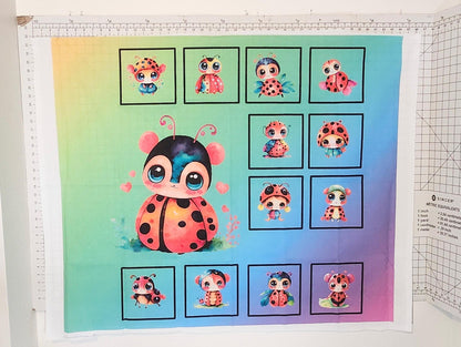 Ladybug Quilt Panel and Blocks, Beginner Quilt, Ladybug Ensemble