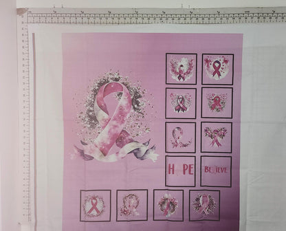 Breast Cancer Awareness Quilt Panel and Blocks, Easy Quilt Project, Pink Cancer Fabric, Breast Cancer Fabric, Quality Quilt Fabric