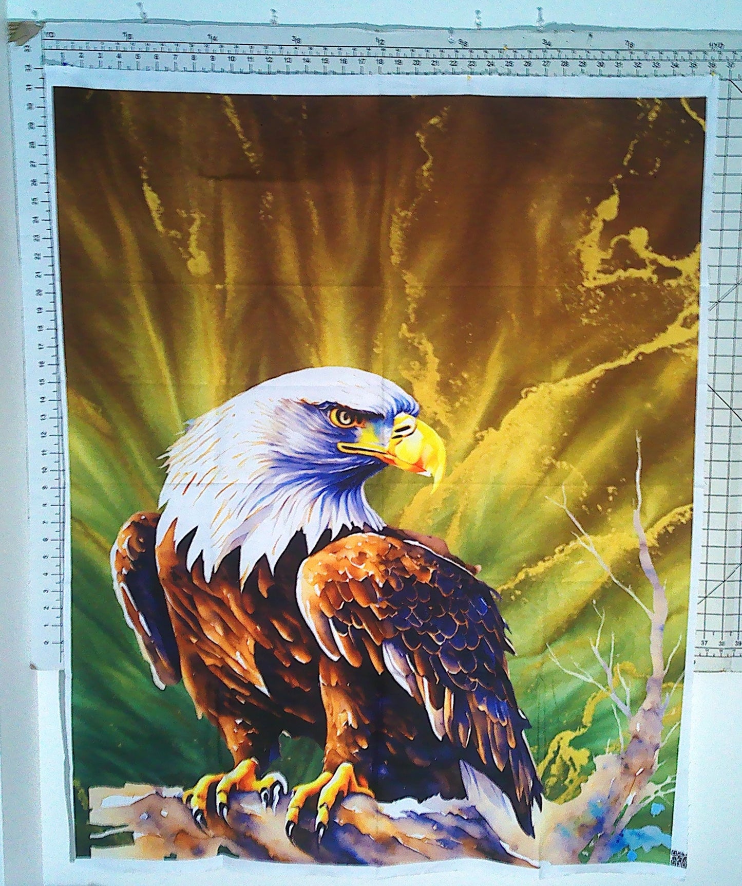 Eagle Quilt Fabric Panel: EarthsHues Design, 34" x 42"