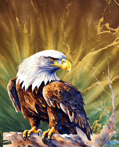 Eagle Quilt Fabric Panel: EarthsHues Design, 34" x 42"