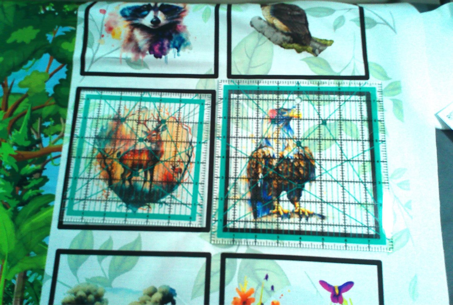 Forest Friends Quilt Panel and Block Combo, Nursery Fabric, Childs Room Ensemble, Forest Animals Quilt