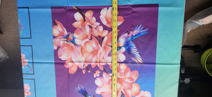 Cherry Blossom Quilt Panel & Blocks: DIY Cotton Fabric
