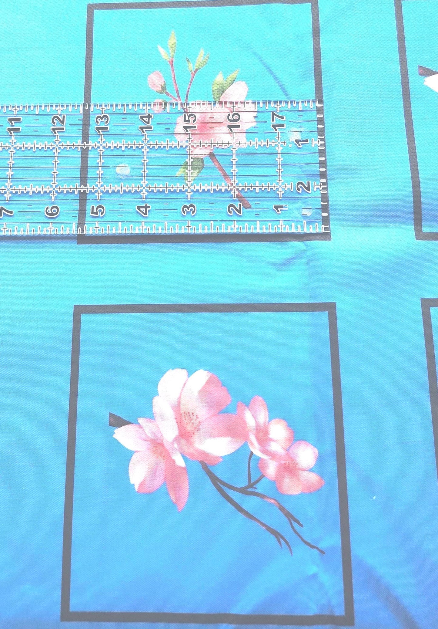 Cherry Blossom Quilt Panel & Blocks: DIY Cotton Fabric