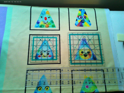 Colorful Triangles Quilt Panel and Blocks,  Autism Awareness Quilt, Autism Fabric Book