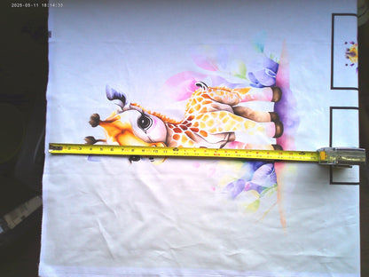 Baby Giraffe Quilt Panel & Blocks,  Easy Quilt, Nursery Wall Art, Soft Fabric Book, Quality Quilt Cotton, Giraffe Room Ensemble