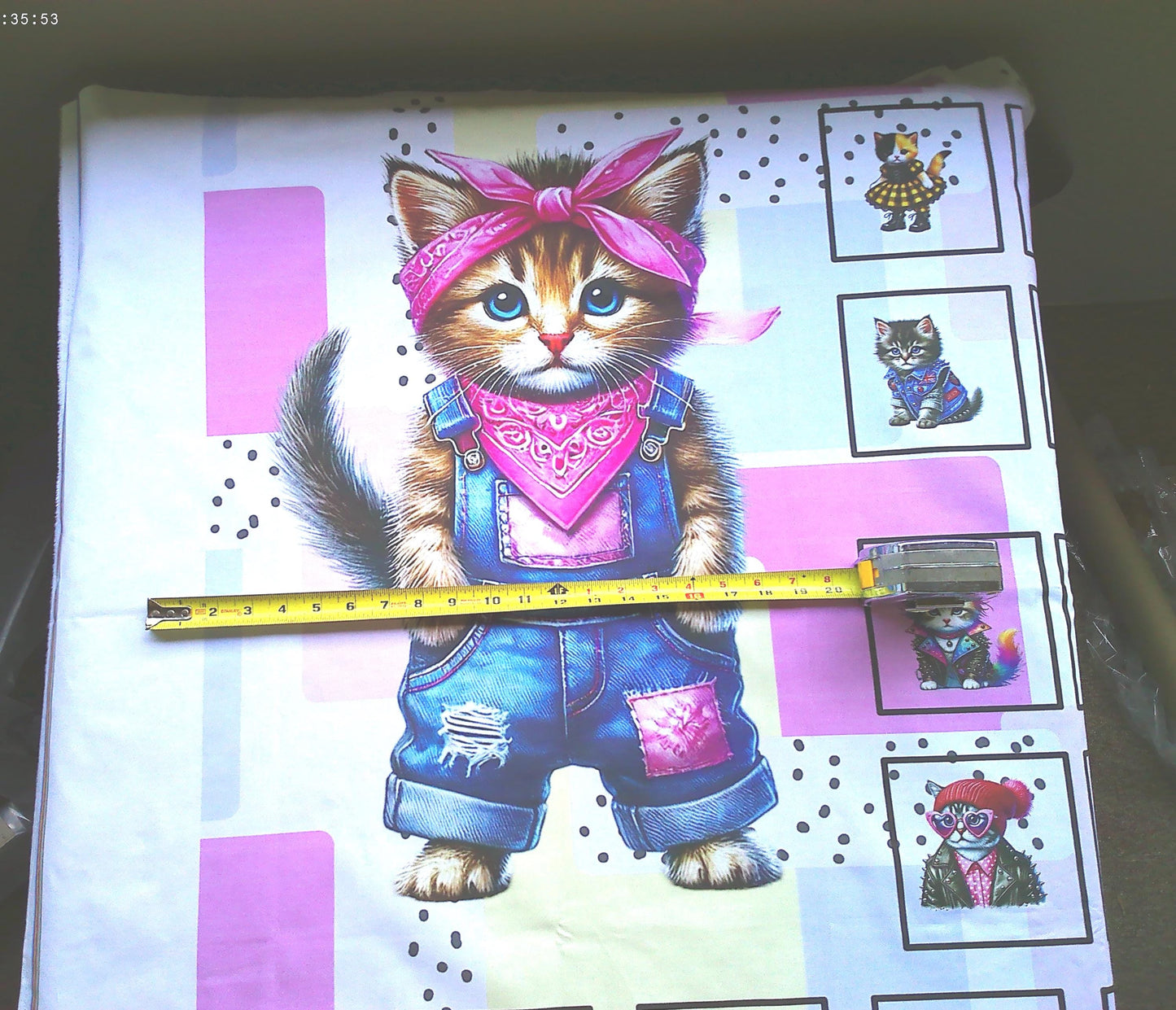 Kitten Quilt Panel & Blocks, Fashion Show, Cat Fashion. Show