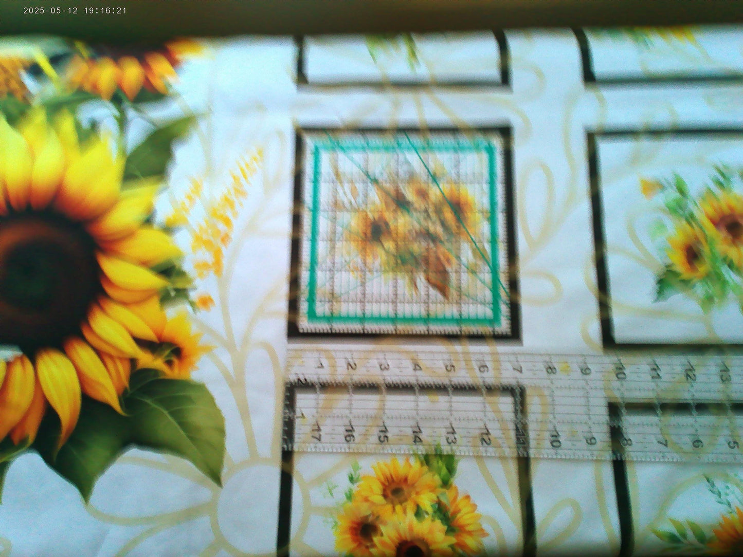 Sunflower & Bees Quilt Panel, Cotton DIY Fabric Blocks, Sunflower Quilt