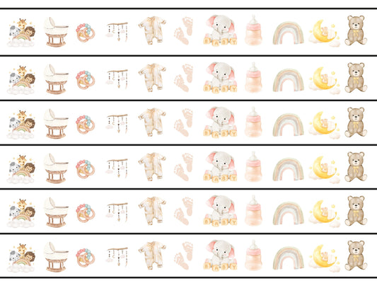 Baby Quilt Border Fabric, Milestones Design, Quality Quilt Cotton