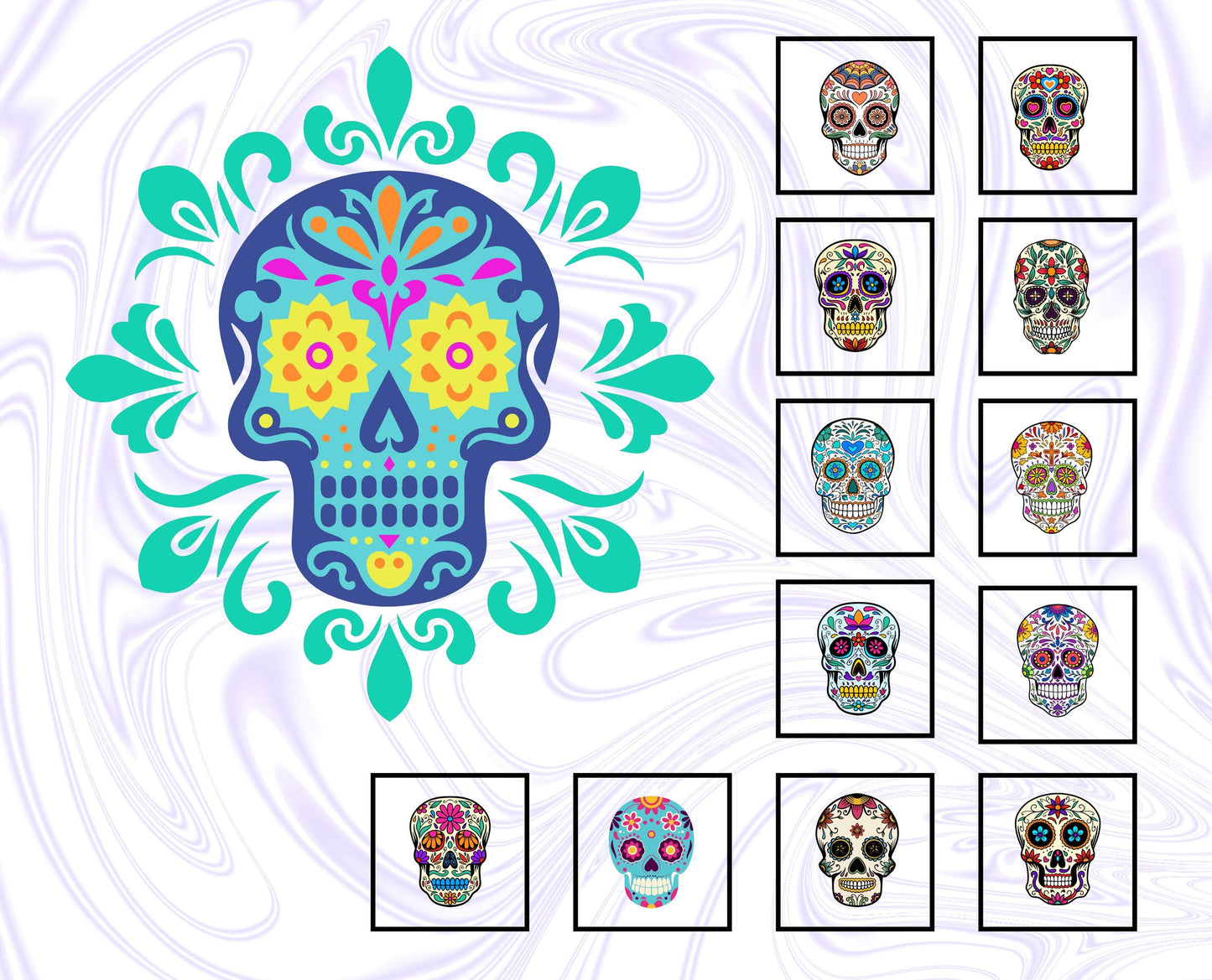 Sugar Skull Quilt Panel and Blocks, Cotton Quilt Fabric, Day of the Dead Quilt, Quilt In A Day, Skullduggery Quilt, Calaveras Quilt