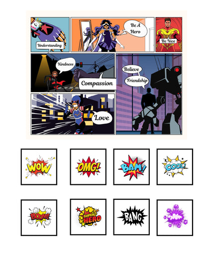 Comic Book Fabric, Comic Quilt Fabric, Comic Quilt Panel, Quilt Panel and Blocks