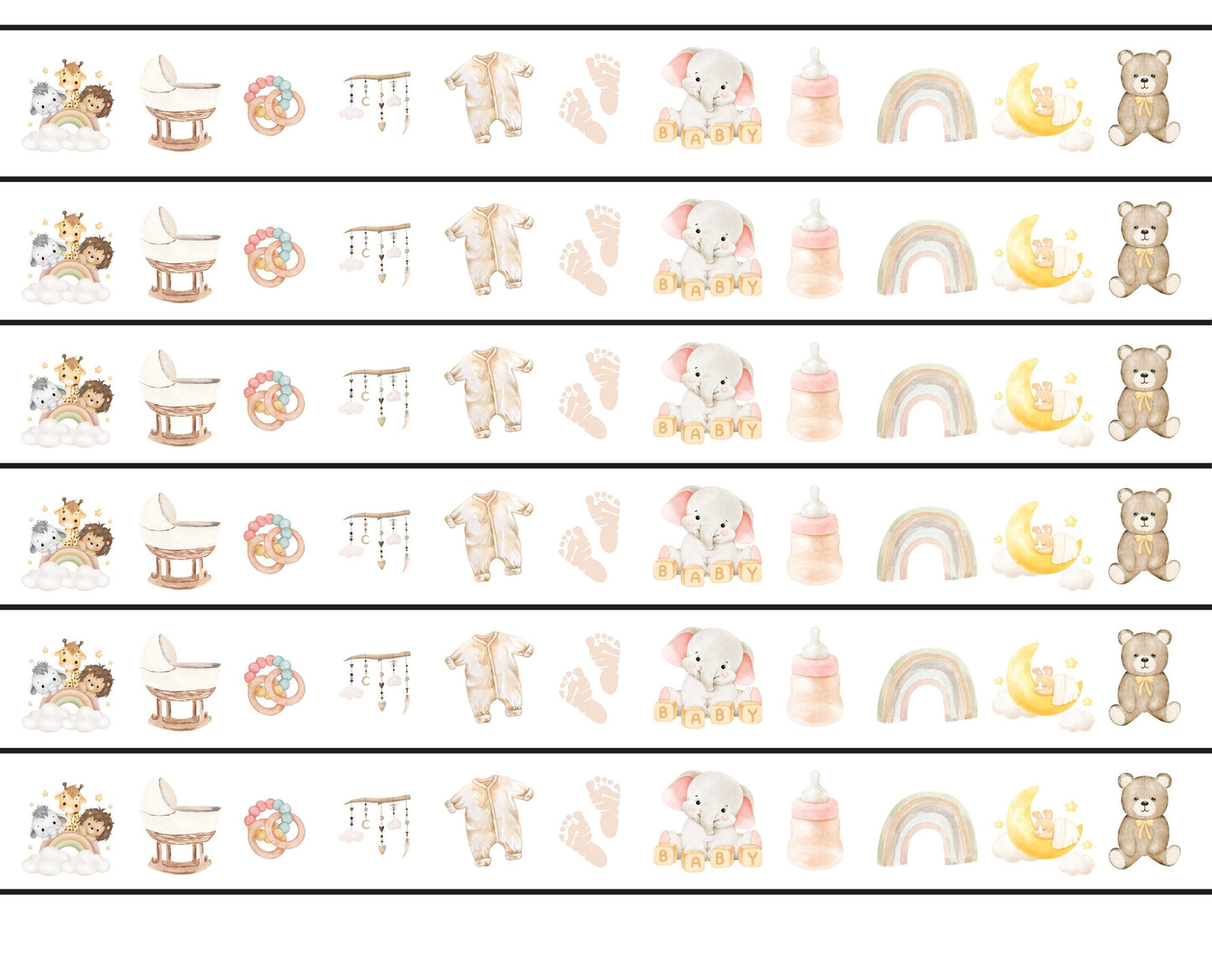 Baby Quilt Border Fabric, Milestones Design, Quality Quilt Cotton