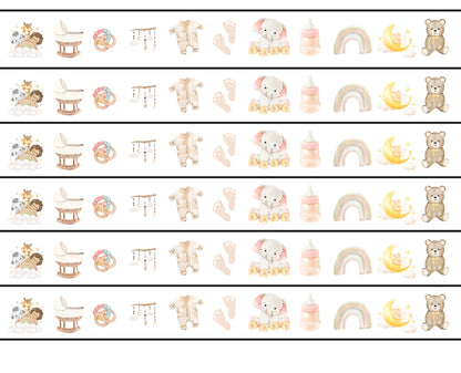 Baby Quilt Border Fabric, Milestones Design, Quality Quilt Cotton