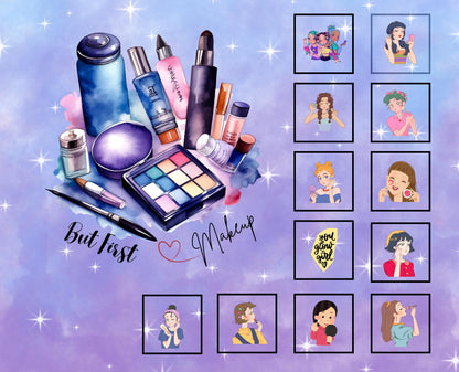 Makeup Quilt Panel and Blocks, Cotton Beauty Fabric, Makeup Fabric