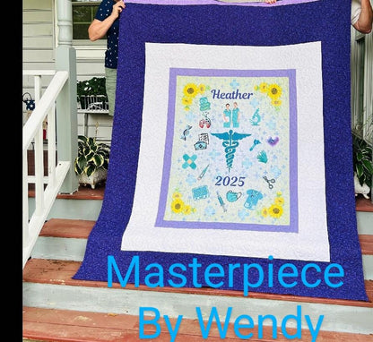 Personalized Nurse Quilt Panel: Custom Graduation/Retirement Gift