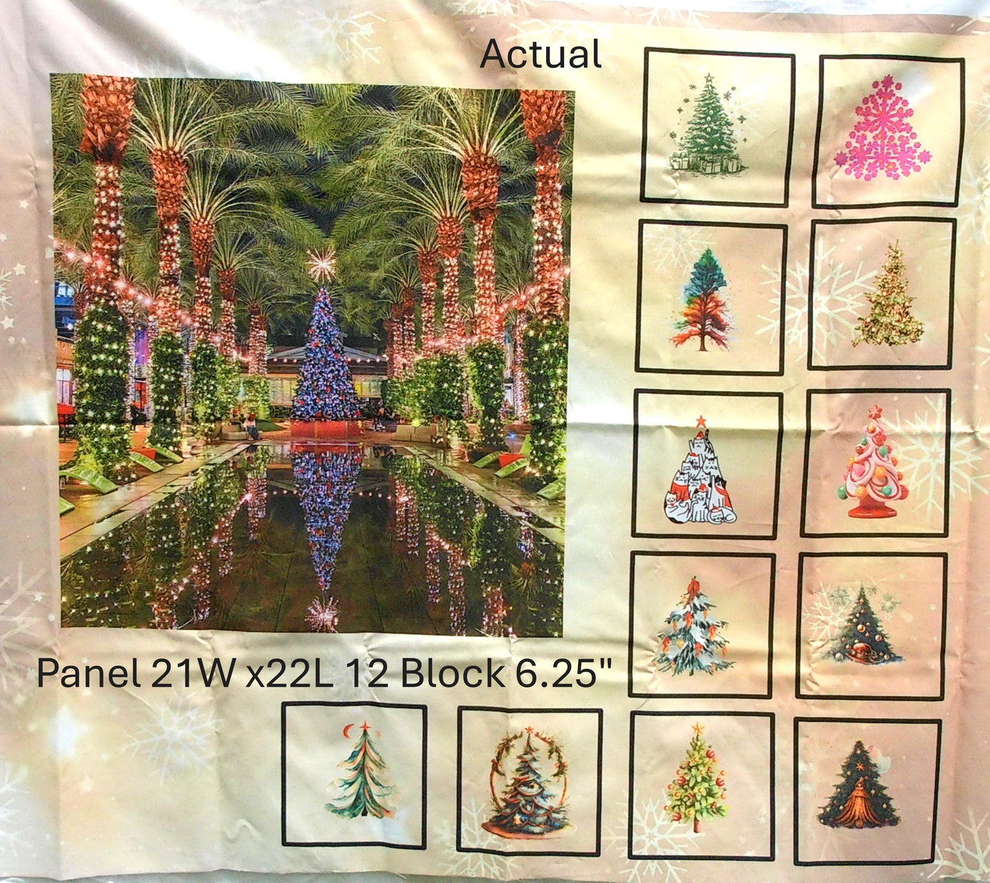 Christmas Tree Quilt Panel and Block Combo, Easy Quilt Project, Christmas Quilt