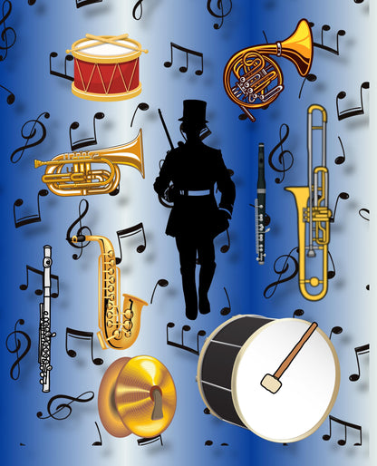 Marching Band Quilt Panel: Custom School Colors, Drum Major Design, Band Quilt Panel