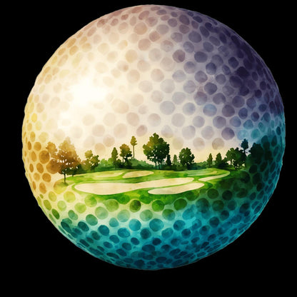 Golf Ball Quilt Panel: Set of 4 Golf Scenes, Golfer Quilt Panel