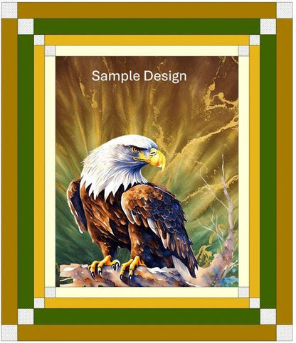 Eagle Quilt Fabric Panel: EarthsHues Design, 34" x 42"