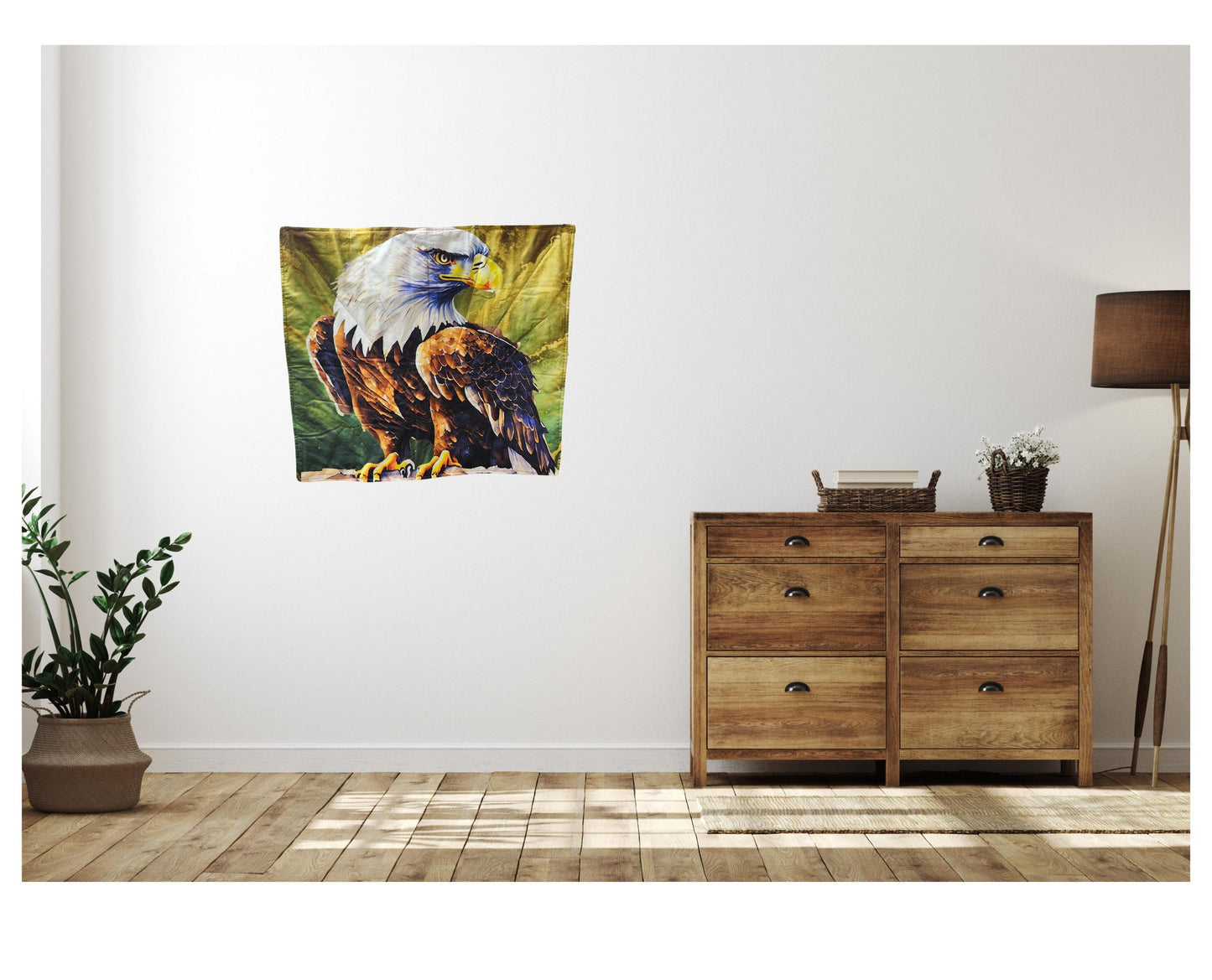 Eagle Quilt Fabric Panel: EarthsHues Design, 34" x 42"