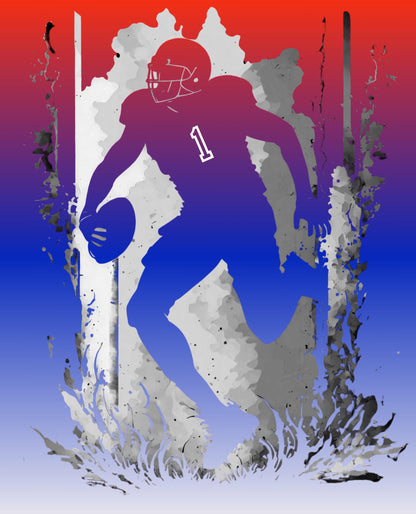 Football Quilt Panel, Football Team Colors, Custom Jersey Number