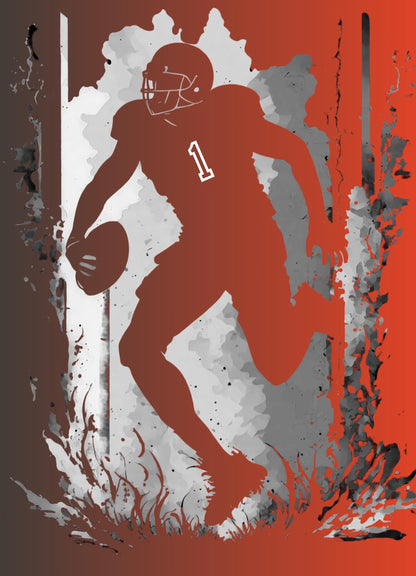 Football Quilt Panel, Football Team Colors, Custom Jersey Number