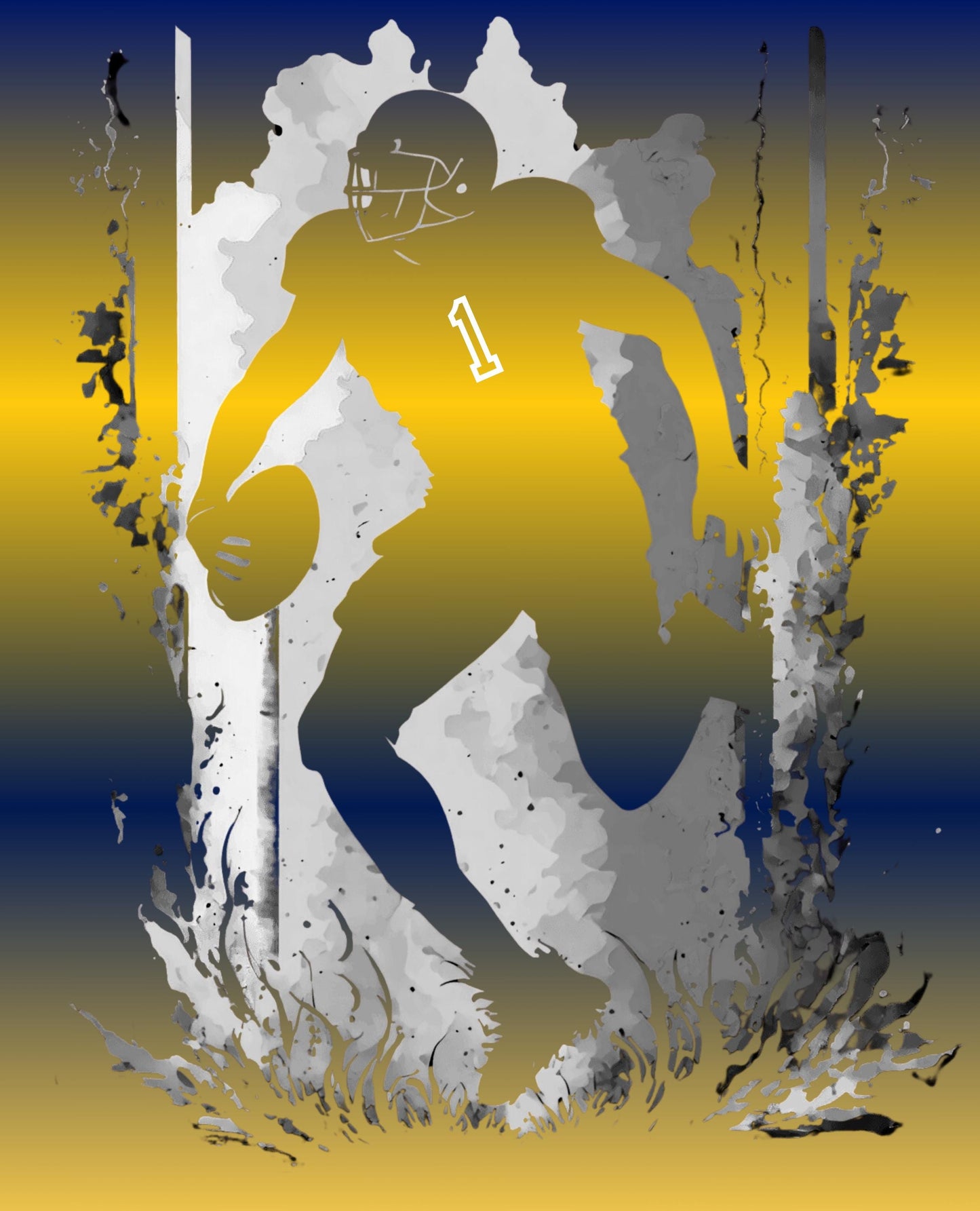 Football Quilt Panel, Football Team Colors, Custom Jersey Number