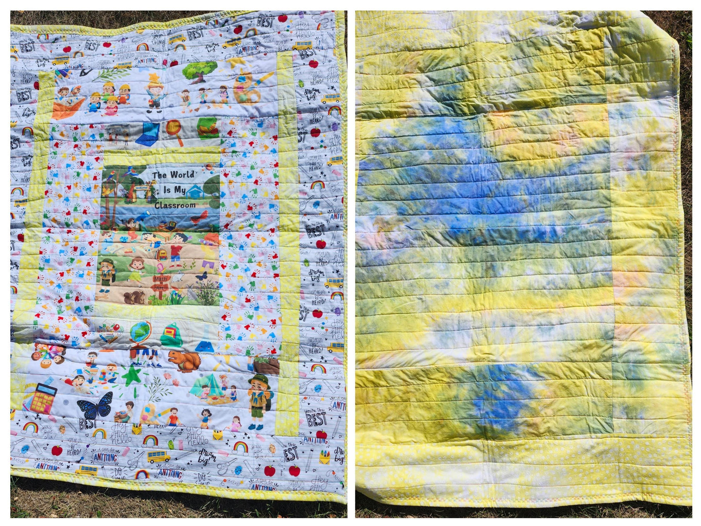 Homeschool Quilt Coordinating Fabric, The World Is My Classroom DIY (36” x 44”), Education Quilt