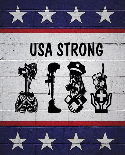 USA Strong Quilt Panel, Fire Department Quilt Panel, Armed Forces Quilt Panel, Law Enforcement Quilt, Medical Quilt, First Responders Quilt