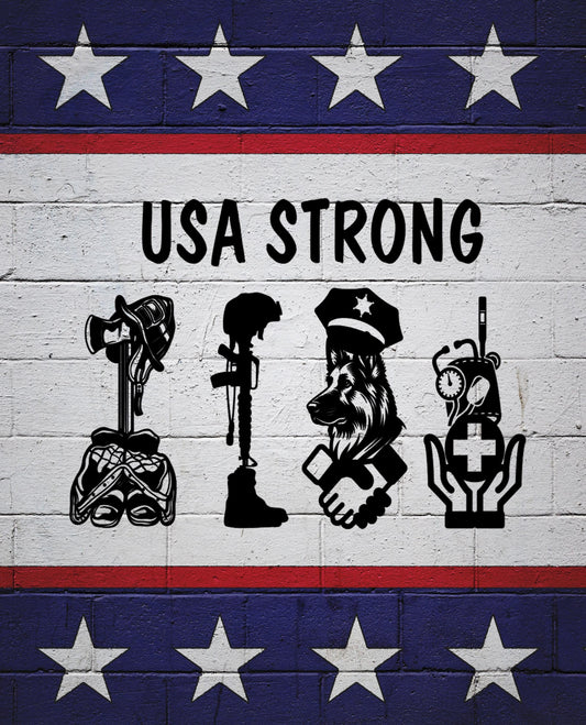 USA Strong Quilt Panel, Fire Department Quilt Panel, Armed Forces Quilt Panel, Law Enforcement Quilt, Medical Quilt, First Responders Quilt