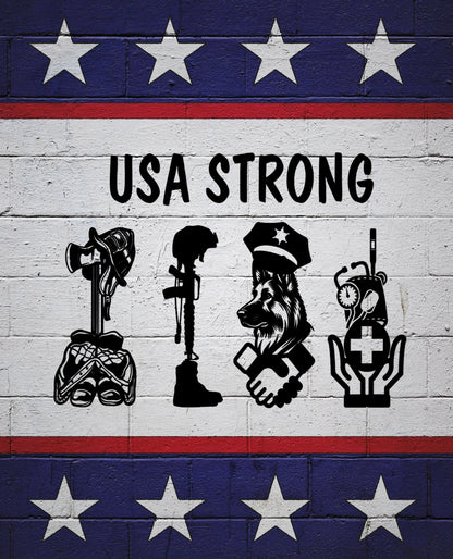 USA Strong Quilt Panel, Fire Department Quilt Panel, Armed Forces Quilt Panel, Law Enforcement Quilt, Medical Quilt, First Responders Quilt