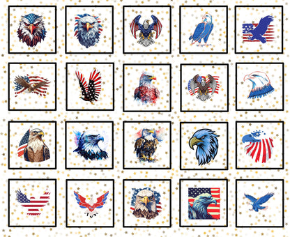 Eagle Collection Quilt Blocks: Cotton Fabric, Window Quilts, Quilted Coasters