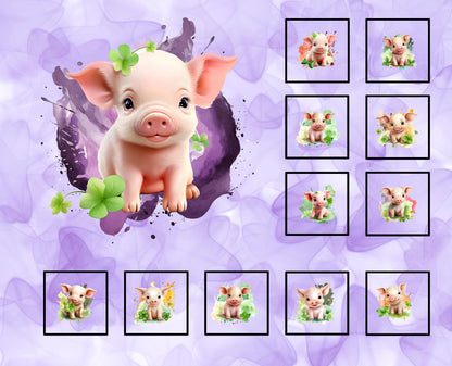 Pig Quilt Panel & Blocks, Cotton Quilt Fabric, Easy Quilt Project, Childs Room Wall Art, Fabric Book, Piggy Room Ensemble, Piggy Quilt Panel