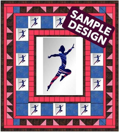 Gymnast/Dancer Quilt Panel & Blocks: Easy Cotton Quilt