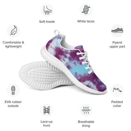 Purple and Teal Blue Geode Women’s Athletic Shoes